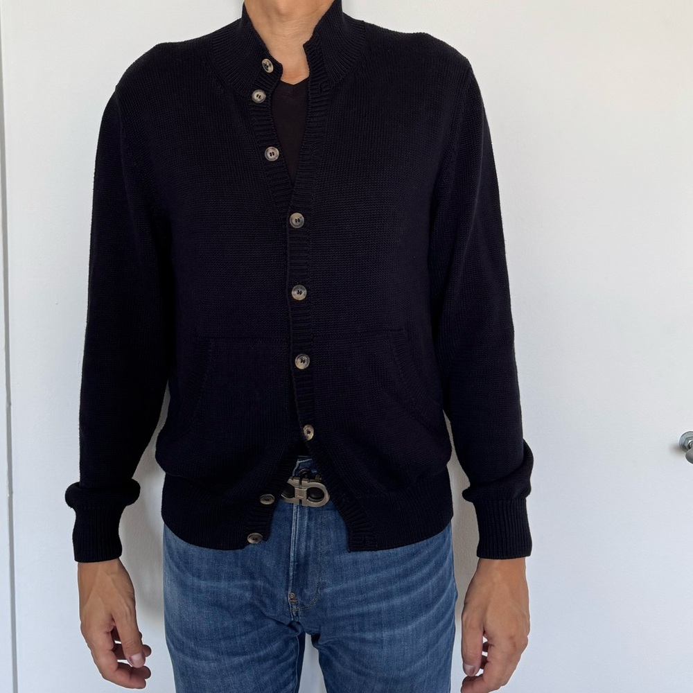 Loro Piana men sweater/cardigan, navy blue, size: Large / 52